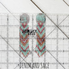 Load image into Gallery viewer, Patina Copper beaded earrings. Indigenous handmade.