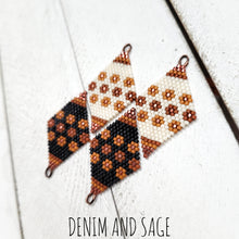 Load image into Gallery viewer, Sienna brown flower beaded delica earrings. Indigenous Handmade