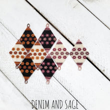 Load image into Gallery viewer, Sienna brown flower beaded delica earrings. Indigenous Handmade