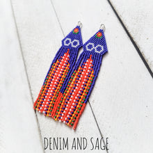 Load image into Gallery viewer, Metis dangle earrings. Indigenous handmade