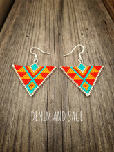 Load image into Gallery viewer, Silver sunrise earrings. Indigenous handmade