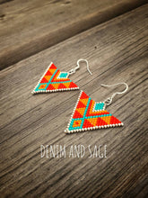 Load image into Gallery viewer, Silver sunrise earrings. Indigenous handmade