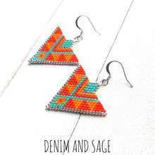 Load image into Gallery viewer, Silver sunrise earrings. Indigenous handmade