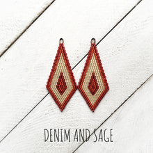 Load image into Gallery viewer, Maroon and Sienna beaded earrings. Indigenous Handmade.
