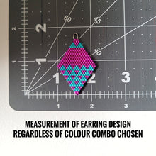 Load image into Gallery viewer, Neon pink and turquoise earrings. Indigenous handmade.
