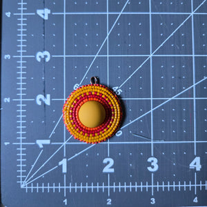 Orange, dark red rust and mustard earrings. Indigenous handmade.