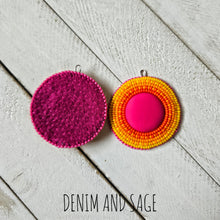 Load image into Gallery viewer, Pink sunrise earrings. Indigenous handmade.
