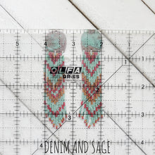 Load image into Gallery viewer, Patina Copper beaded earrings. Indigenous handmade.
