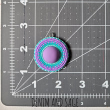 Load image into Gallery viewer, Purple and seafoam earrings. Indigenous handmade.
