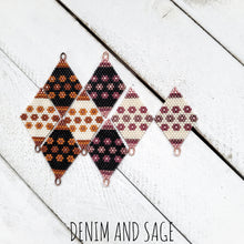 Load image into Gallery viewer, Sienna brown flower beaded delica earrings. Indigenous Handmade
