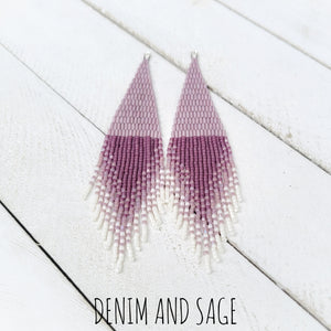 Purple beaded earrings. Indigenous handmade.