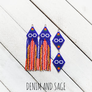 Metis dangle earrings. Indigenous handmade