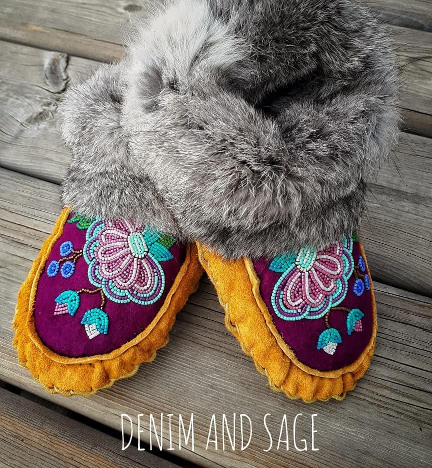 Beaded 2024 moccasin slippers