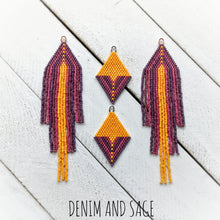 Load image into Gallery viewer, Harvest sunset earrings. Indigenous handmade.
